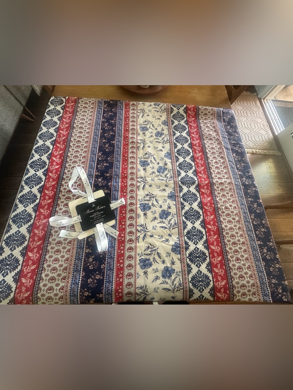 Brooks Brothers Fourth of July cotton tablecloth 60x144